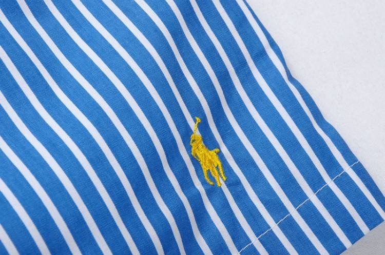 ראלף לורן-RALPH LAUREN SWIM BEACH SHORT MEN'S - Blue & White Combo