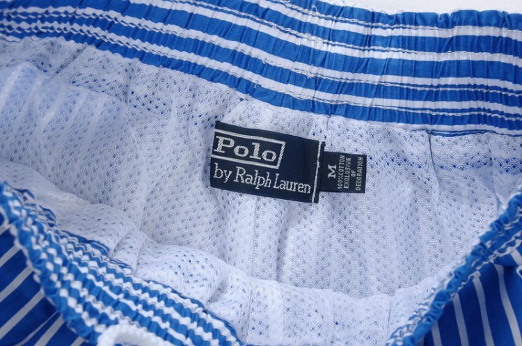ראלף לורן-RALPH LAUREN SWIM BEACH SHORT MEN'S - Blue & White Combo
