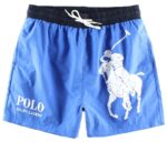 ראלף לורן-RALPH LAUREN SWIM BEACH SHORT MEN'S - Blue & White Logo