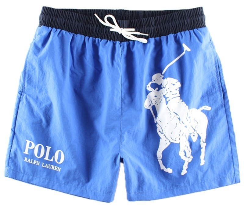 ראלף לורן-RALPH LAUREN SWIM BEACH SHORT MEN'S - Blue & White Logo