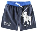 ראלף לורן-RALPH LAUREN SWIM BEACH SHORT MEN'S - Blue Zodiac & White Logo