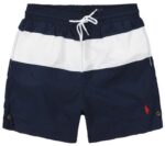 ראלף לורן-RALPH LAUREN SWIM BEACH SHORT MEN'S - Navy Blue & White