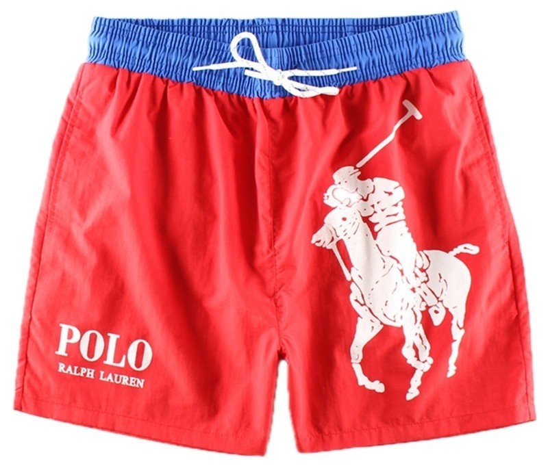 ראלף לורן-RALPH LAUREN SWIM BEACH SHORT MEN'S - Red & White Logo