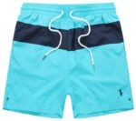 ראלף לורן-RALPH LAUREN SWIM BEACH SHORT MEN'S - Turquoise Blue & Bunting