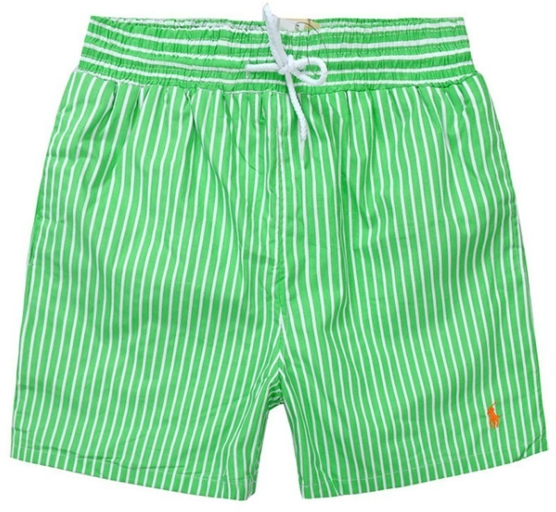 ראלף לורן-RALPH LAUREN SWIM BEACH SHORT MEN'S - White & Green Combo