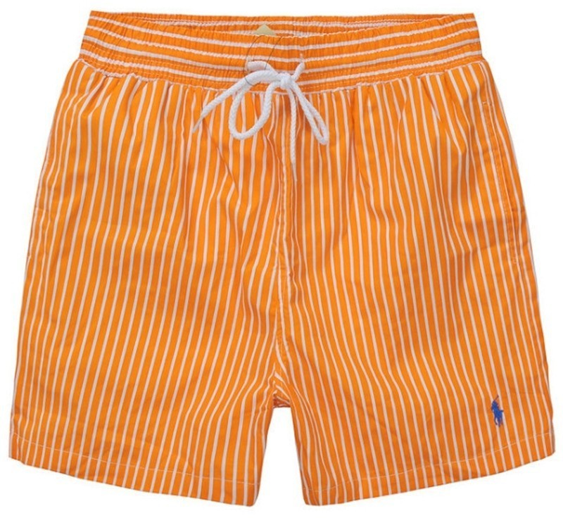 ראלף לורן-RALPH LAUREN SWIM BEACH SHORT MEN'S - White & ORG Combo