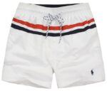 ראלף לורן-RALPH LAUREN SWIM BEACH SHORT MEN'S - White Red & Black