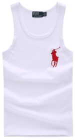 ראלף לורן-RALPH LAUREN VEST MEN - WHITE & RED LOGO