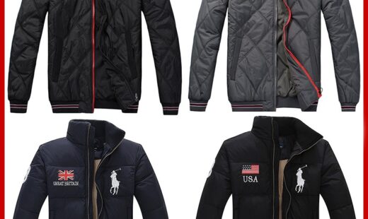 ראלף לורן-RALPH LAUREN COAT MEN – BLACK & RED LOGO – Copy