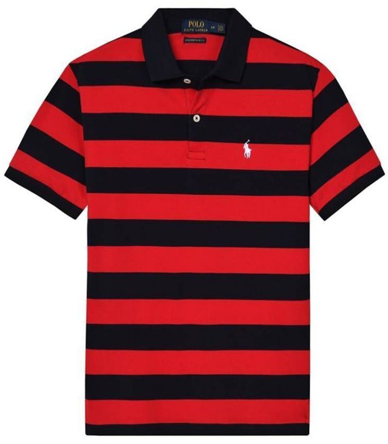 ראלף לורן-RALPH LAUREN POLO TSHIRT MEN'S SHORT DESGIN - BLACK & RED