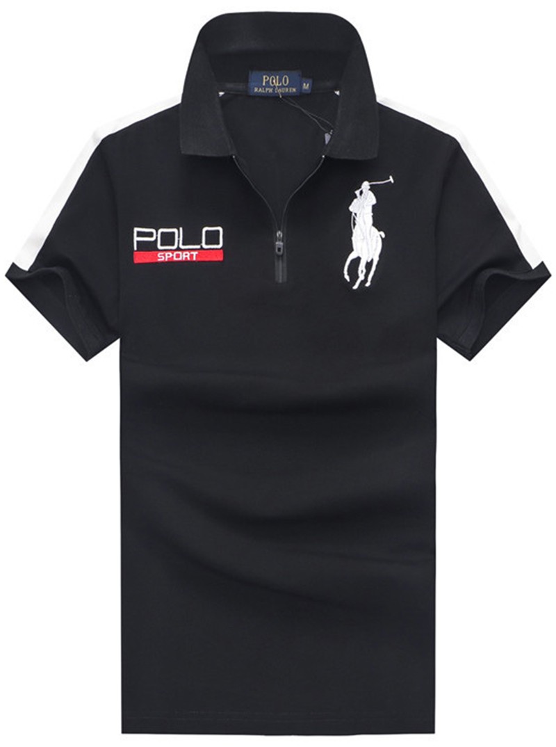 ראלף לורן-RALPH LAUREN POLO TSHIRT MEN'S SHORT DESGIN - BLACK