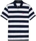 ראלף לורן-RALPH LAUREN POLO TSHIRT MEN'S SHORT DESGIN - NAVY BLUE & WHITE