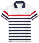 ראלף לורן-RALPH LAUREN POLO TSHIRT MEN'S SHORT DESGIN - NAVY BLUE WHITE & RED