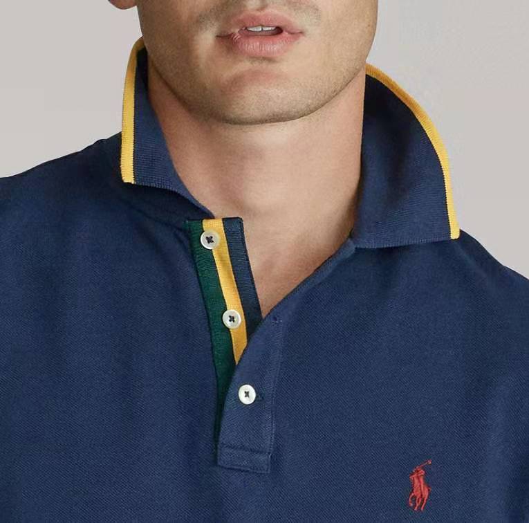 ראלף לורן-RALPH LAUREN POLO TSHIRT MEN'S SHORT DESGIN - Navy Blue – תמונה 4