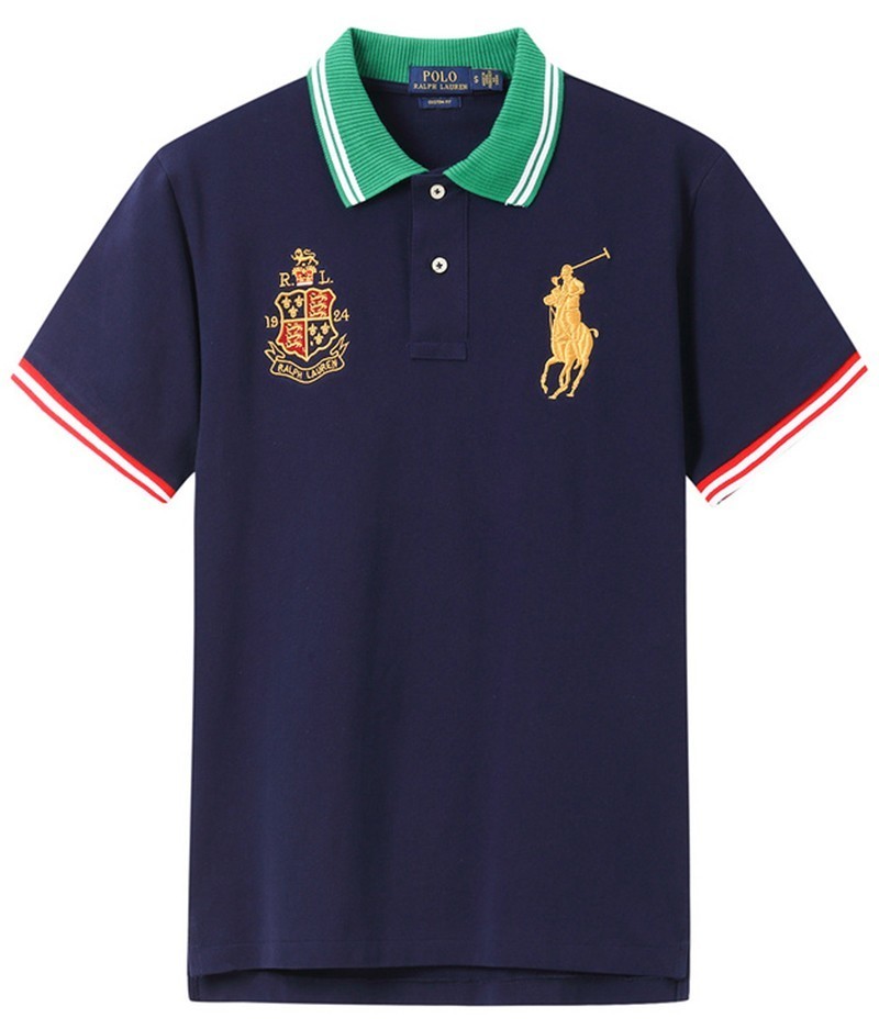 ראלף לורן-RALPH LAUREN POLO TSHIRT MEN'S SHORT DESGIN - Navy Blue