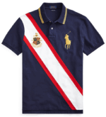 ראלף לורן-RALPH LAUREN POLO TSHIRT MEN'S SHORT DESGIN - Navy Blue White & Red