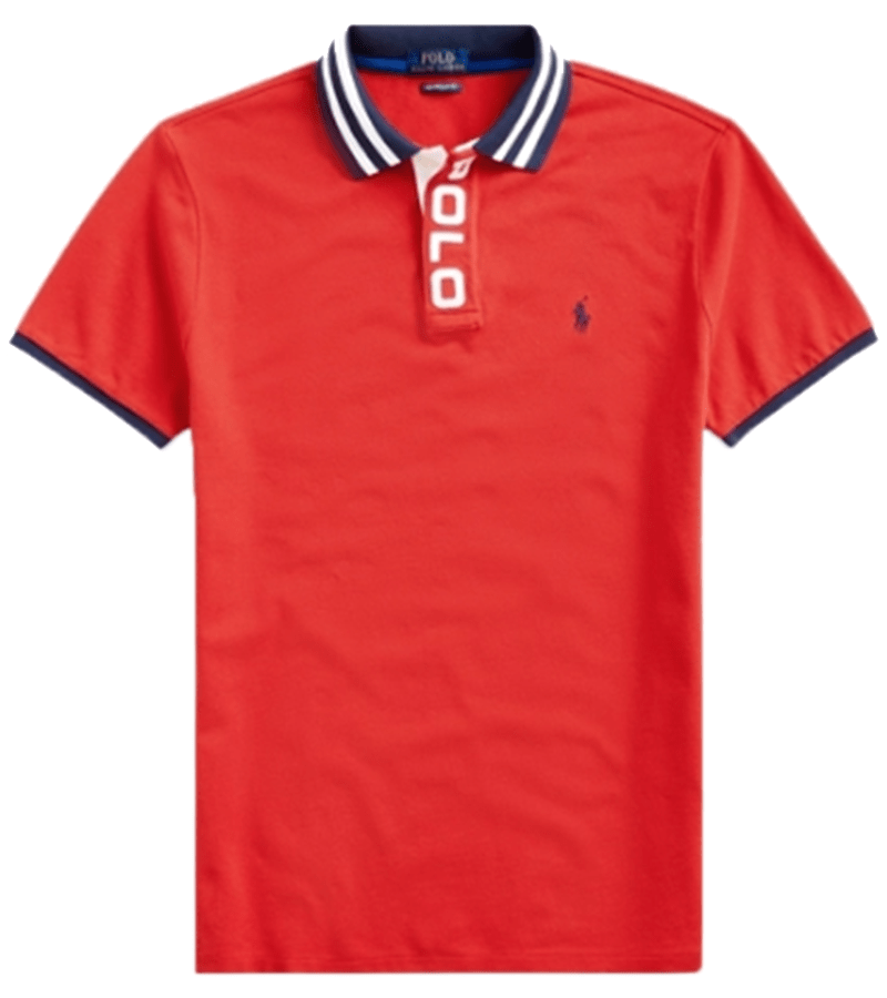 ראלף לורן-RALPH LAUREN POLO TSHIRT MEN'S SHORT DESGIN - RED