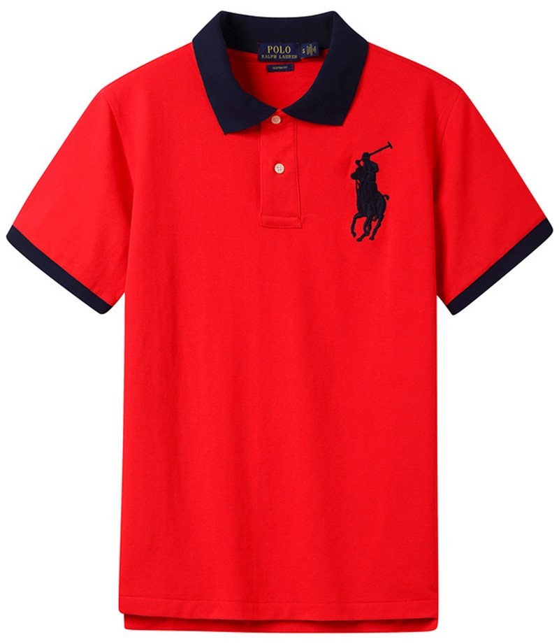 ראלף לורן-RALPH LAUREN POLO TSHIRT MEN'S SHORT DESGIN - Torch Red