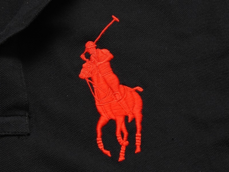 ראלף לורן-RALPH LAUREN POLO TSHIRT SHORT BIG PONY MEN'S- BLACK RED & WHITE – תמונה 8
