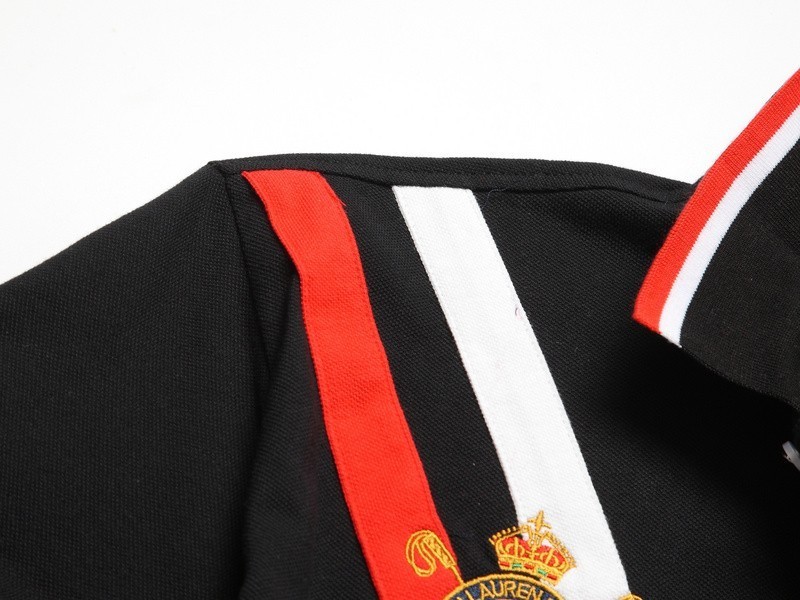 ראלף לורן-RALPH LAUREN POLO TSHIRT SHORT BIG PONY MEN'S- BLACK RED & WHITE – תמונה 6