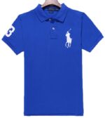 ראלף לורן-RALPH LAUREN POLO TSHIRT SHORT BIG PONY MEN'S - BLUE & WHITE LOGO