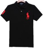 ראלף לורן-RALPH LAUREN POLO TSHIRT SHORT BIG PONY MEN'S - Black & Red Logo