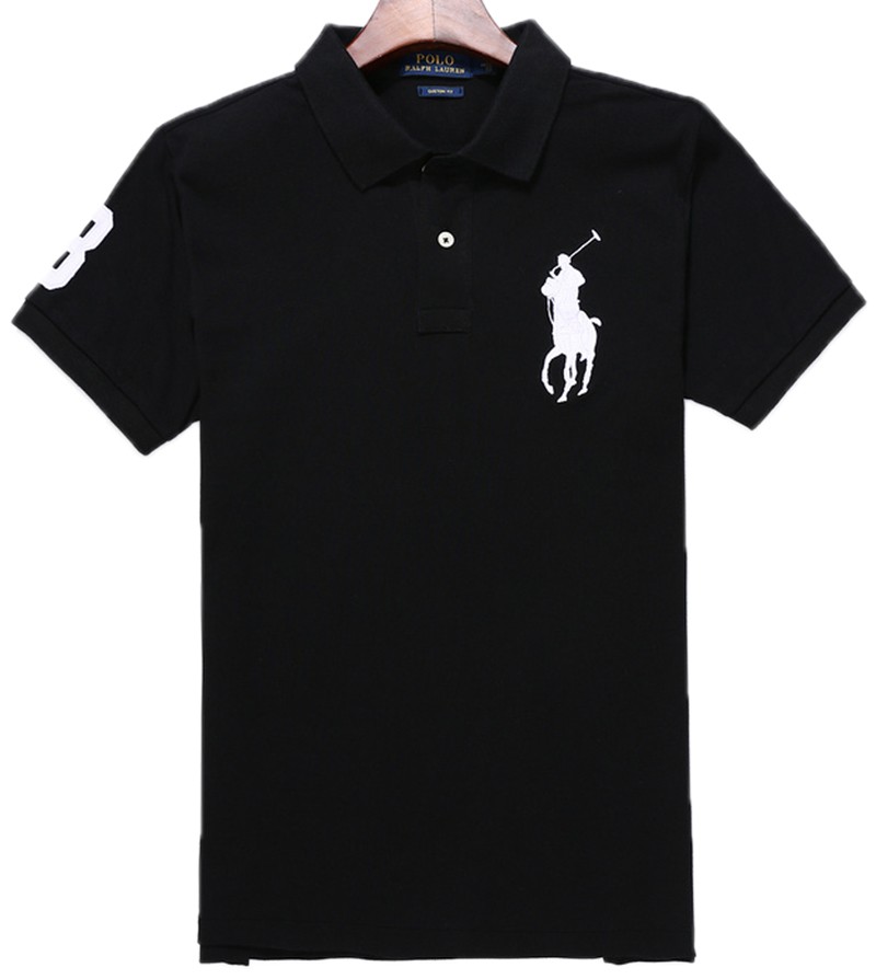 ראלף לורן-RALPH LAUREN POLO TSHIRT SHORT BIG PONY MEN'S - Black & White Logo