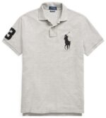 ראלף לורן-RALPH LAUREN POLO TSHIRT SHORT BIG PONY MEN'S- GRAY