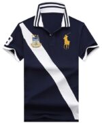ראלף לורן-RALPH LAUREN POLO TSHIRT SHORT BIG PONY MEN'S-NAVY BLUE & WHITE