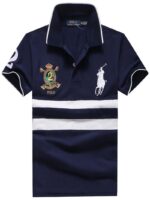 ראלף לורן-RALPH LAUREN POLO TSHIRT SHORT BIG PONY MEN'S- NAVY BLUE WHITE