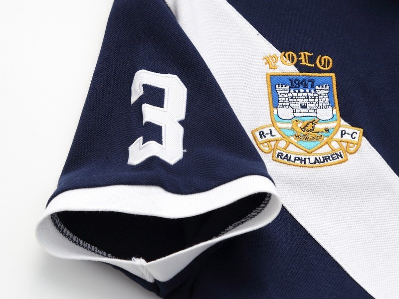 ראלף לורן-RALPH LAUREN POLO TSHIRT SHORT BIG PONY MEN'S-NAVY BLUE & WHITE – תמונה 4