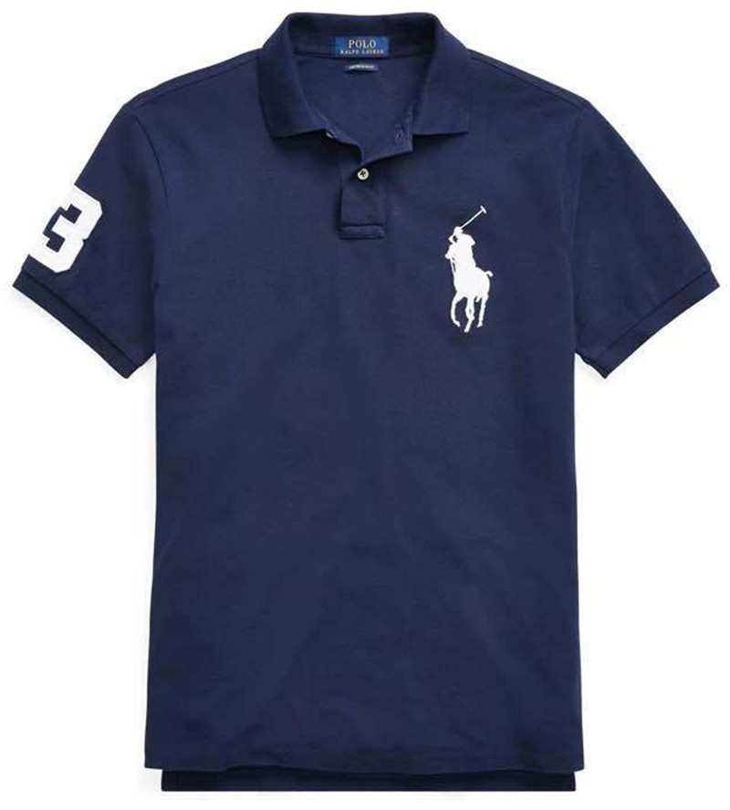 ראלף לורן-RALPH LAUREN POLO TSHIRT SHORT BIG PONY MEN'S - NAVY BLUE & WHITE LOGO