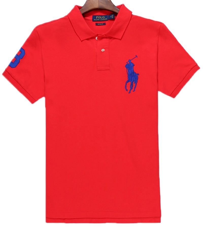 ראלף לורן-RALPH LAUREN POLO TSHIRT SHORT BIG PONY MEN'S - RED