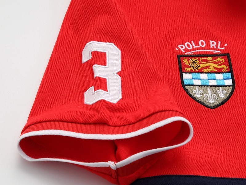 ראלף לורן-RALPH LAUREN POLO TSHIRT SHORT BIG PONY MEN'S-RED NAVY BLUE & GRAY – תמונה 4