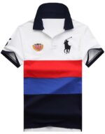 ראלף לורן-RALPH LAUREN POLO TSHIRT SHORT BIG PONY MEN'S-WHITE RED BLUE & BLACK