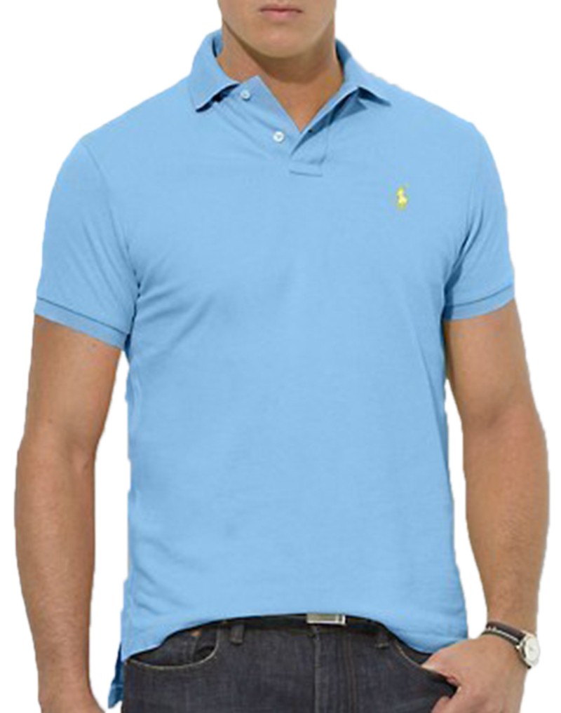 ראלף לורן-RALPH LAUREN POLO TSHIRT SHORT MEN'S - Cornflower