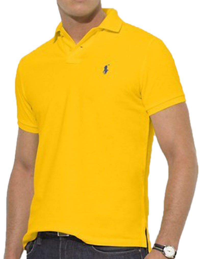 ראלף לורן-RALPH LAUREN POLO TSHIRT SHORT MEN'S - Yellow