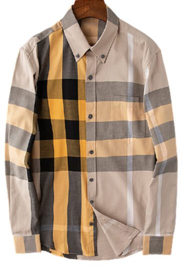 מעיל ברברי-BURBERRY BUTTON MEN - Grain Brown Mix