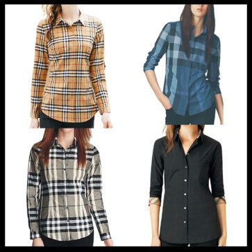 BURBERRY WOMEN BUTTONS חולצות מכפותרות לנשים ברברי קטלוג