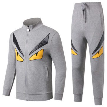 פנדי- FENDI SUITS - Grey Suit Black & Golden Tainoi