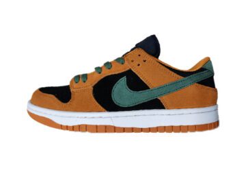 נעליי נייק-NIKE SB DUNK LOW PRO QS - Rich Gold & Dark Green Copper