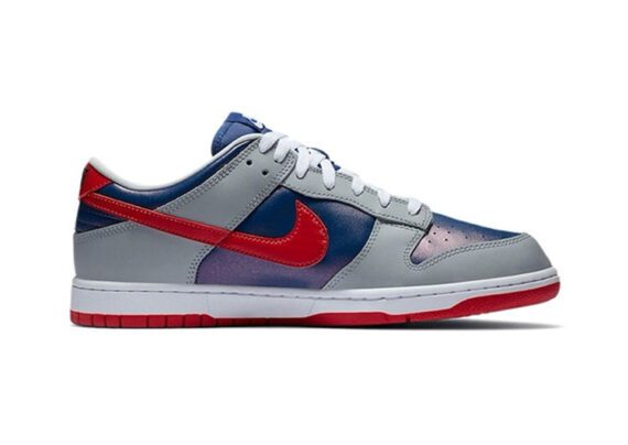 נעליי נייק-NIKE SB DUNK LOW PRO QS - Storm Grey & Regal Blue Carmine