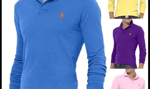 ראלף לורן-RALPH LAUREN POLO TSHIRT MEN LONG – BLUE – Copy