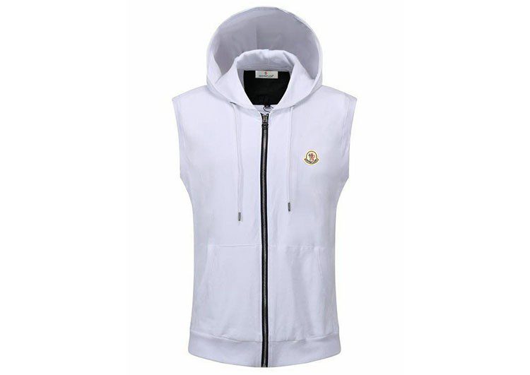 מונקלר-MONCLER VEST HOODIES -White