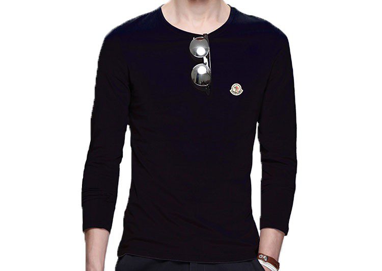 מונקלר-MONCLER LONG TSHIRT MEN'S - BLACK