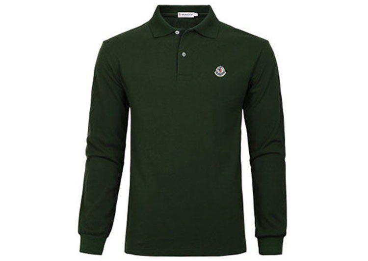 מונקלר-MONCLER POLO MEN LONG  - ARMY GREEN