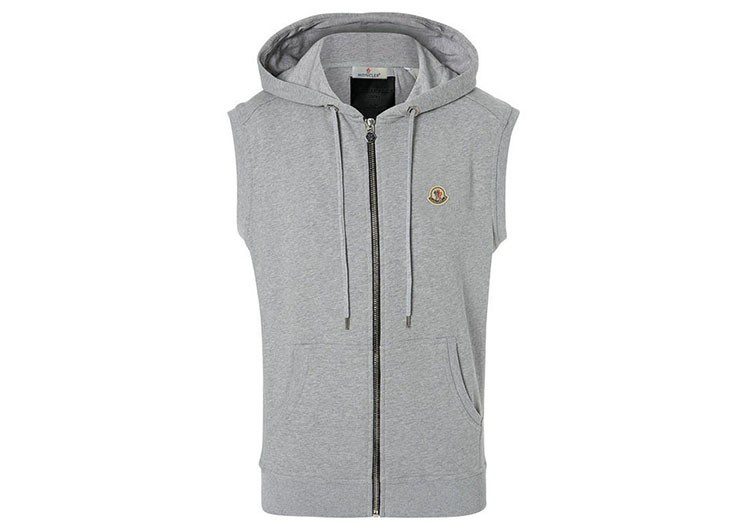 מונקלר-MONCLER VEST HOODIES - GRAY