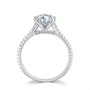 טבעת יוקרה-Silver Ring Classic Luxury Full Cubic Zirconia Finger Rings For Women