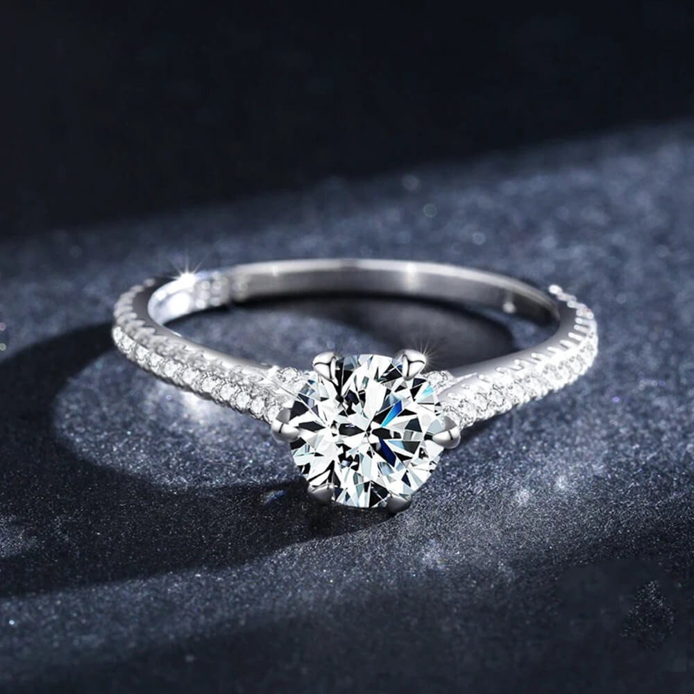 טבעת יוקרה-Silver Ring Classic Luxury Full Cubic Zirconia Finger Rings For Women – תמונה 4