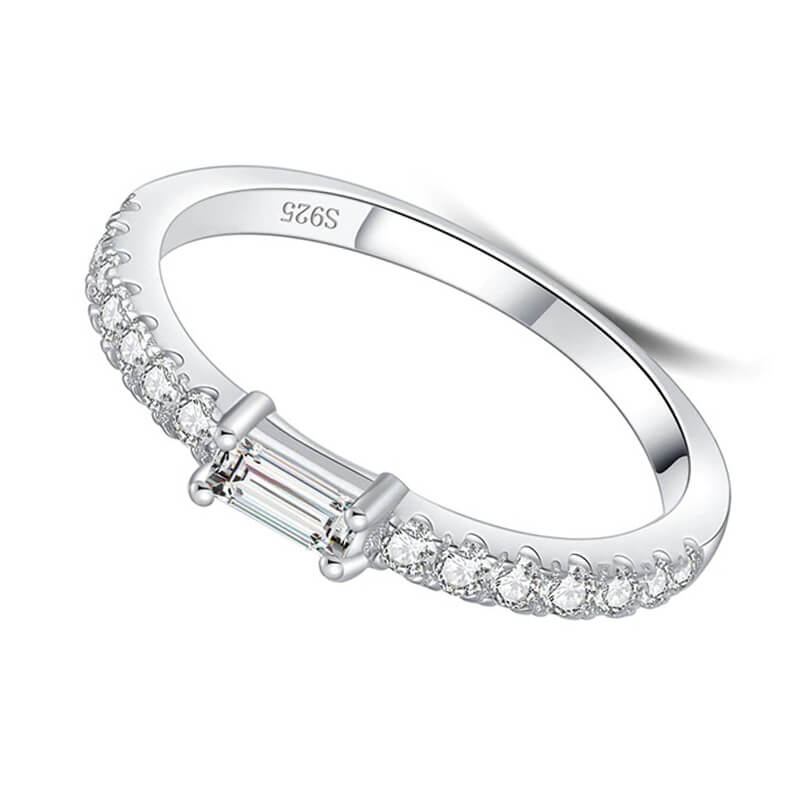 טבעת יוקרה-Silver Ring Hearts Arrows Zircon For Women – תמונה 2